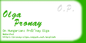 olga pronay business card